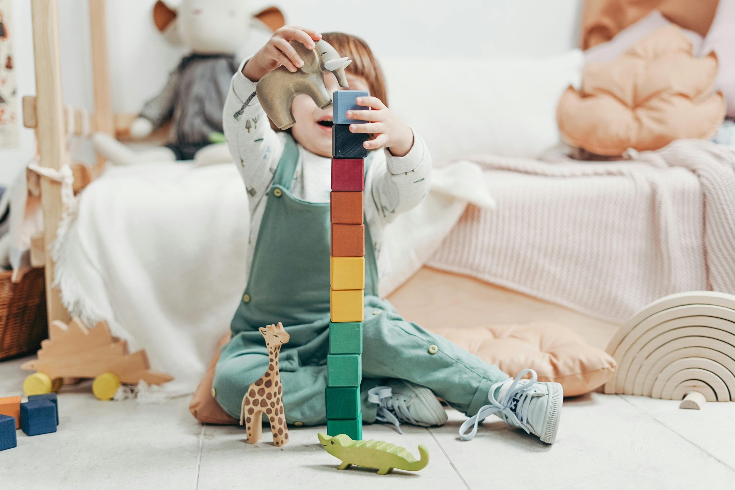 Blocks and toys background