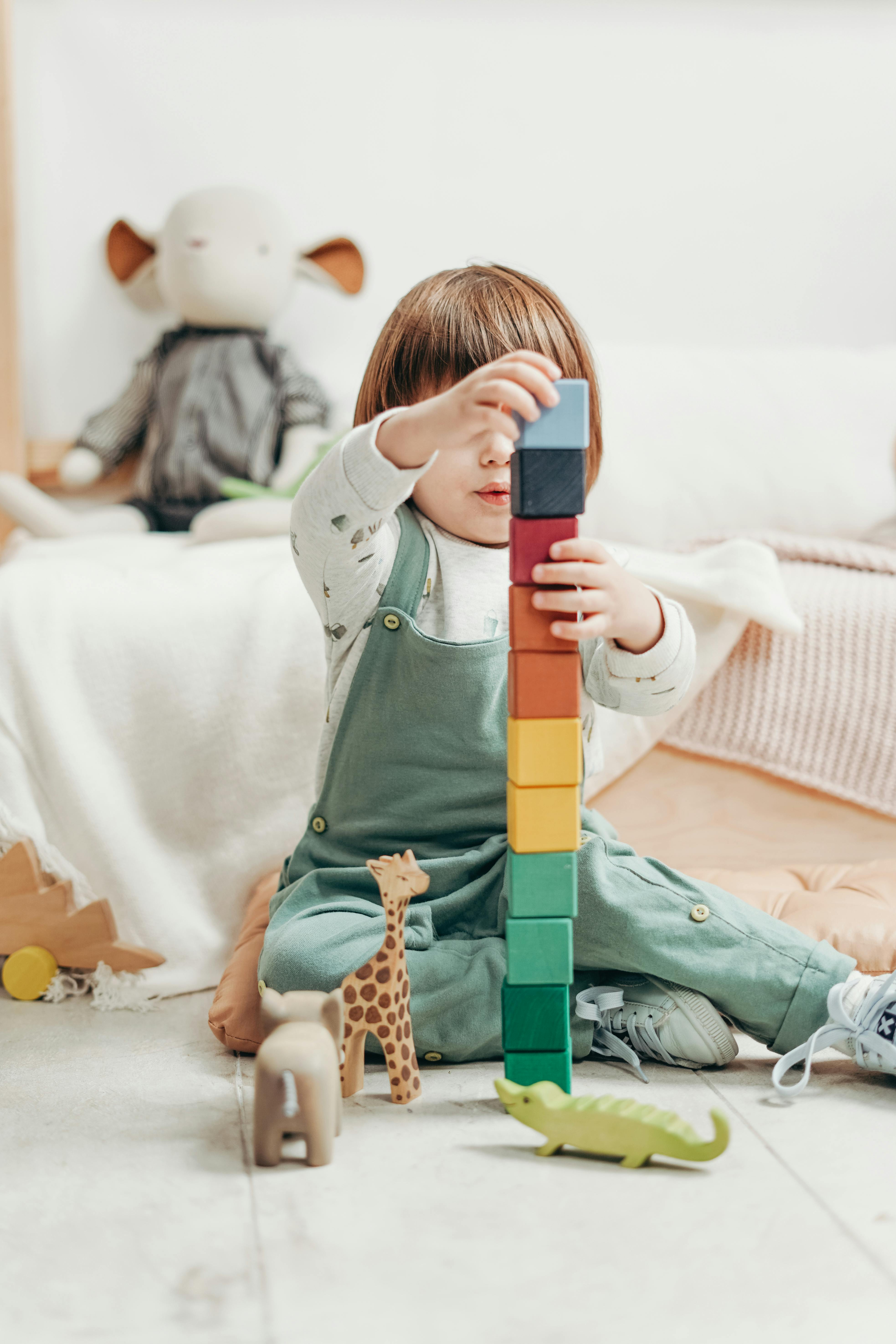 Child playing with blocks